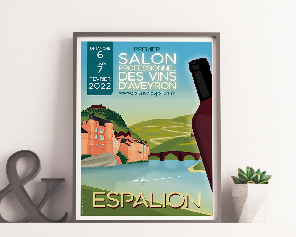 affiche-ds-cadre Logo Salon Professionnel des Vins de l'Aveyron négatif